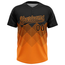 Загрузить изображение в средство просмотра галереи, Custom Black Bay Orange 3D Pattern Gradient Square Shapes Two-Button Unisex Softball Jersey