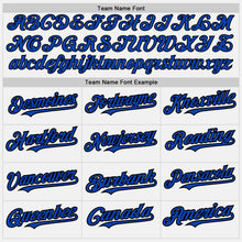 Load image into Gallery viewer, Custom White Black Pinstripe Thunder Blue Two-Button Unisex Softball Jersey