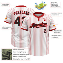 Load image into Gallery viewer, Custom White Red Pinstripe Black Two-Button Unisex Softball Jersey