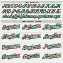 Load image into Gallery viewer, Custom White Red Pinstripe Kelly Green Two-Button Unisex Softball Jersey