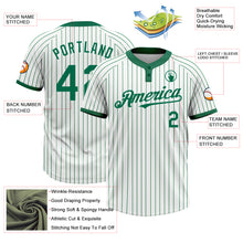 Load image into Gallery viewer, Custom White Kelly Green Pinstripe Kelly Green Two-Button Unisex Softball Jersey