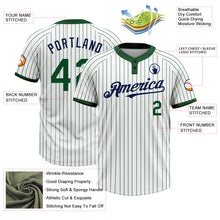 Load image into Gallery viewer, Custom White Green Pinstripe Navy Two-Button Unisex Softball Jersey
