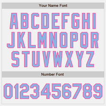 Загрузить изображение в средство просмотра галереи, Custom White Pink Pinstripe Light Blue Two-Button Unisex Softball Jersey