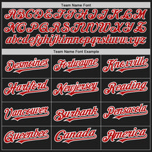 Load image into Gallery viewer, Custom Black Red Pinstripe White Two-Button Unisex Softball Jersey