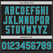 Load image into Gallery viewer, Custom Black Gray Pinstripe Teal Two-Button Unisex Softball Jersey