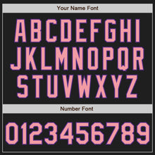 Load image into Gallery viewer, Custom Black Purple Pinstripe Medium Pink Two-Button Unisex Softball Jersey