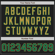 Load image into Gallery viewer, Custom Black Kelly Green Pinstripe Old Gold Two-Button Unisex Softball Jersey