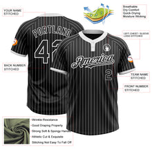 Load image into Gallery viewer, Custom Black White Pinstripe White Two-Button Unisex Softball Jersey
