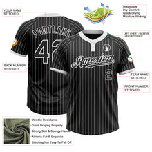 Load image into Gallery viewer, Custom Black White Pinstripe White Two-Button Unisex Softball Jersey