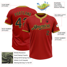 Загрузить изображение в средство просмотра галереи, Custom Red Old Gold Pinstripe Black Two-Button Unisex Softball Jersey