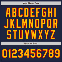 Laden Sie das Bild in den Galerie-Viewer, Custom Navy Red Pinstripe Gold Two-Button Unisex Softball Jersey