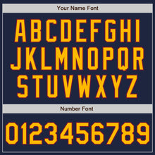 Laden Sie das Bild in den Galerie-Viewer, Custom Navy Crimson Pinstripe Gold Two-Button Unisex Softball Jersey