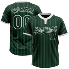 Load image into Gallery viewer, Custom Green White Pinstripe White Two-Button Unisex Softball Jersey
