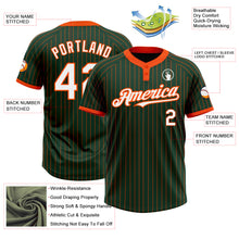 Загрузить изображение в средство просмотра галереи, Custom Green Orange Pinstripe White Two-Button Unisex Softball Jersey