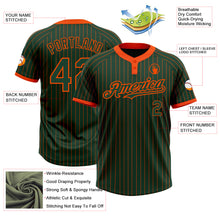 Загрузить изображение в средство просмотра галереи, Custom Green Orange Pinstripe Orange Two-Button Unisex Softball Jersey