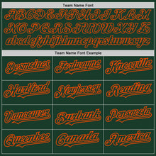 Загрузить изображение в средство просмотра галереи, Custom Green Orange Pinstripe Orange Two-Button Unisex Softball Jersey