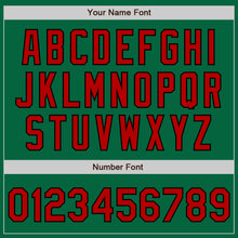 Загрузить изображение в средство просмотра галереи, Custom Kelly Green Black Pinstripe Red Two-Button Unisex Softball Jersey