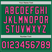 Загрузить изображение в средство просмотра галереи, Custom Kelly Green Black Pinstripe Pink Two-Button Unisex Softball Jersey