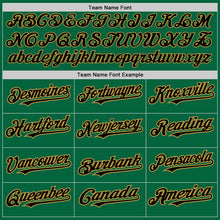 Загрузить изображение в средство просмотра галереи, Custom Kelly Green Old Gold Pinstripe Black Two-Button Unisex Softball Jersey