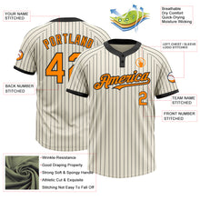 Загрузить изображение в средство просмотра галереи, Custom Cream Black Pinstripe Bay Orange Two-Button Unisex Softball Jersey