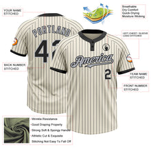 Загрузить изображение в средство просмотра галереи, Custom Cream Black Pinstripe Gray Two-Button Unisex Softball Jersey