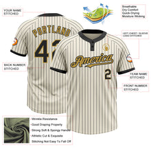 Загрузить изображение в средство просмотра галереи, Custom Cream Black Pinstripe Old Gold Two-Button Unisex Softball Jersey