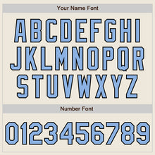 Загрузить изображение в средство просмотра галереи, Custom Cream Black Pinstripe Light Blue Two-Button Unisex Softball Jersey