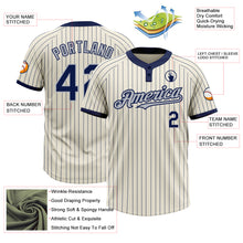 Load image into Gallery viewer, Custom Cream Navy Pinstripe Gray Two-Button Unisex Softball Jersey