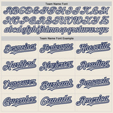 Load image into Gallery viewer, Custom Cream Navy Pinstripe Gray Two-Button Unisex Softball Jersey