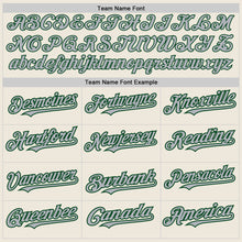 Загрузить изображение в средство просмотра галереи, Custom Cream Green Pinstripe Gray Two-Button Unisex Softball Jersey