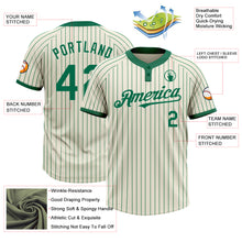 Загрузить изображение в средство просмотра галереи, Custom Cream Kelly Green Pinstripe Kelly Green Two-Button Unisex Softball Jersey