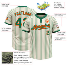Загрузить изображение в средство просмотра галереи, Custom Cream Kelly Green Pinstripe Orange Two-Button Unisex Softball Jersey