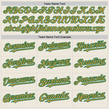 Загрузить изображение в средство просмотра галереи, Custom Cream Kelly Green Pinstripe Old Gold Two-Button Unisex Softball Jersey