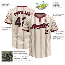 Загрузить изображение в средство просмотра галереи, Custom Cream Crimson Pinstripe Black Two-Button Unisex Softball Jersey