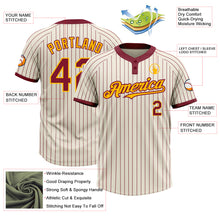 Загрузить изображение в средство просмотра галереи, Custom Cream Crimson Pinstripe Gold Two-Button Unisex Softball Jersey