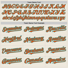 Загрузить изображение в средство просмотра галереи, Custom Cream Teal Pinstripe Orange Two-Button Unisex Softball Jersey