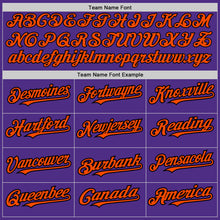 Загрузить изображение в средство просмотра галереи, Custom Purple Black Pinstripe Orange Two-Button Unisex Softball Jersey