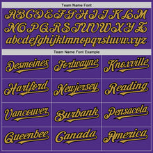 Загрузить изображение в средство просмотра галереи, Custom Purple Black Pinstripe Old Gold Two-Button Unisex Softball Jersey