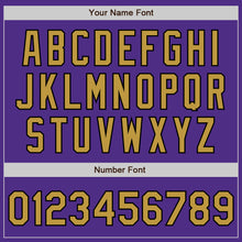 Загрузить изображение в средство просмотра галереи, Custom Purple Black Pinstripe Old Gold Two-Button Unisex Softball Jersey
