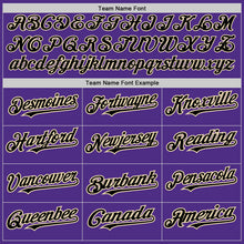 Загрузить изображение в средство просмотра галереи, Custom Purple Black Pinstripe Cream Two-Button Unisex Softball Jersey