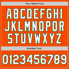 Загрузить изображение в средство просмотра галереи, Custom Orange Kelly Green Pinstripe White Two-Button Unisex Softball Jersey