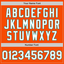 Загрузить изображение в средство просмотра галереи, Custom Orange Teal Pinstripe White Two-Button Unisex Softball Jersey