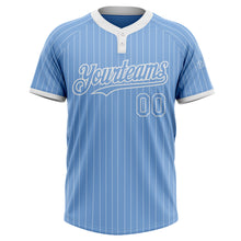 Charger l'image dans la galerie, Custom Light Blue White Pinstripe White Two-Button Unisex Softball Jersey