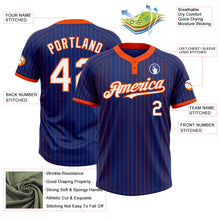 Laden Sie das Bild in den Galerie-Viewer, Custom Royal Orange Pinstripe White Two-Button Unisex Softball Jersey