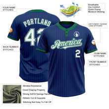 Laden Sie das Bild in den Galerie-Viewer, Custom Royal Kelly Green Pinstripe White-Gray Two-Button Unisex Softball Jersey