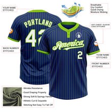 Laden Sie das Bild in den Galerie-Viewer, Custom Royal Neon Green Pinstripe White Two-Button Unisex Softball Jersey