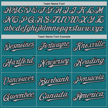 Загрузить изображение в средство просмотра галереи, Custom Teal Black Pinstripe Gray Two-Button Unisex Softball Jersey