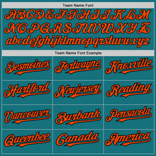 Загрузить изображение в средство просмотра галереи, Custom Teal Black Pinstripe Orange Two-Button Unisex Softball Jersey