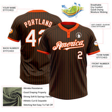 Laden Sie das Bild in den Galerie-Viewer, Custom Brown Orange Pinstripe White Two-Button Unisex Softball Jersey
