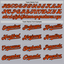 Laden Sie das Bild in den Galerie-Viewer, Custom Gray Black Pinstripe Orange Two-Button Unisex Softball Jersey
